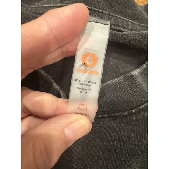 Mono B Workout Tank T-shirt Large Made In USA Faded Black NEW - Picture 3 of 4